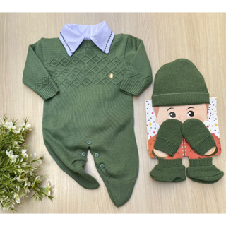 Saida de Maternidade Menino Verde Pistache Charles Tricot 5 Peças em Oferta na Shopee