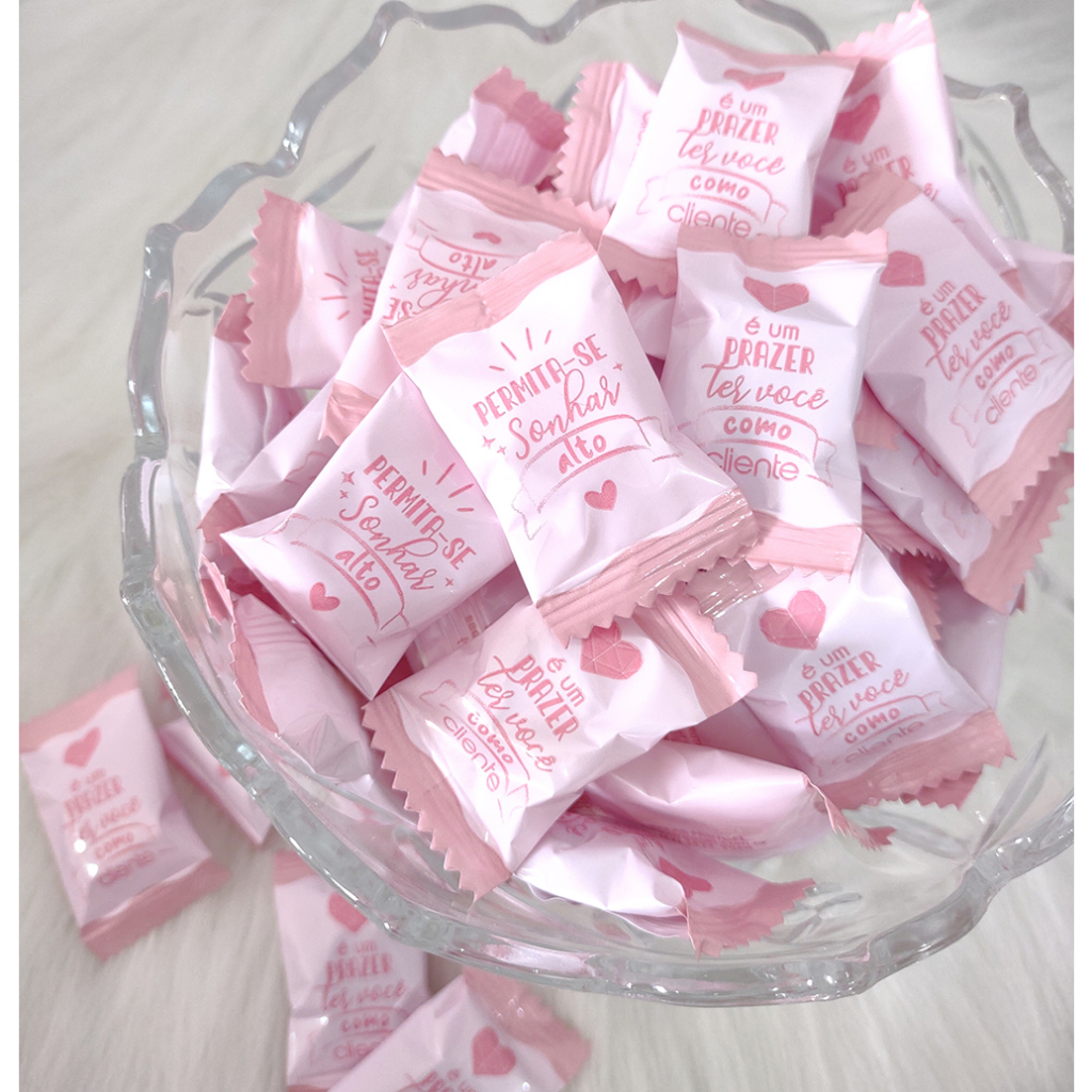 25, 50 Balinhas personalizadas agradecimento ao cliente - Rose em Oferta na Shopee