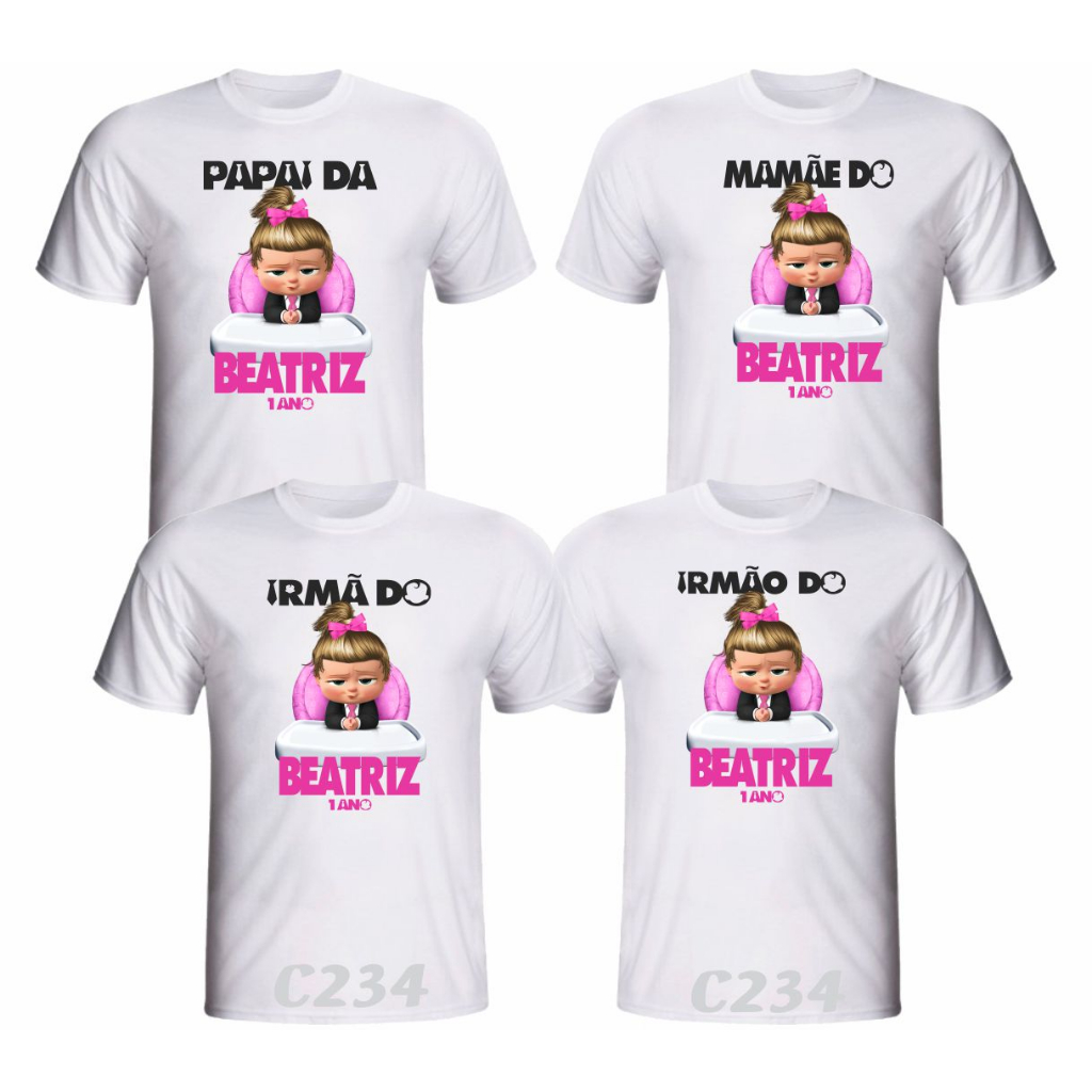 Kit 4 Camisetas A Poderosa Chefinha Personalizada aniversário