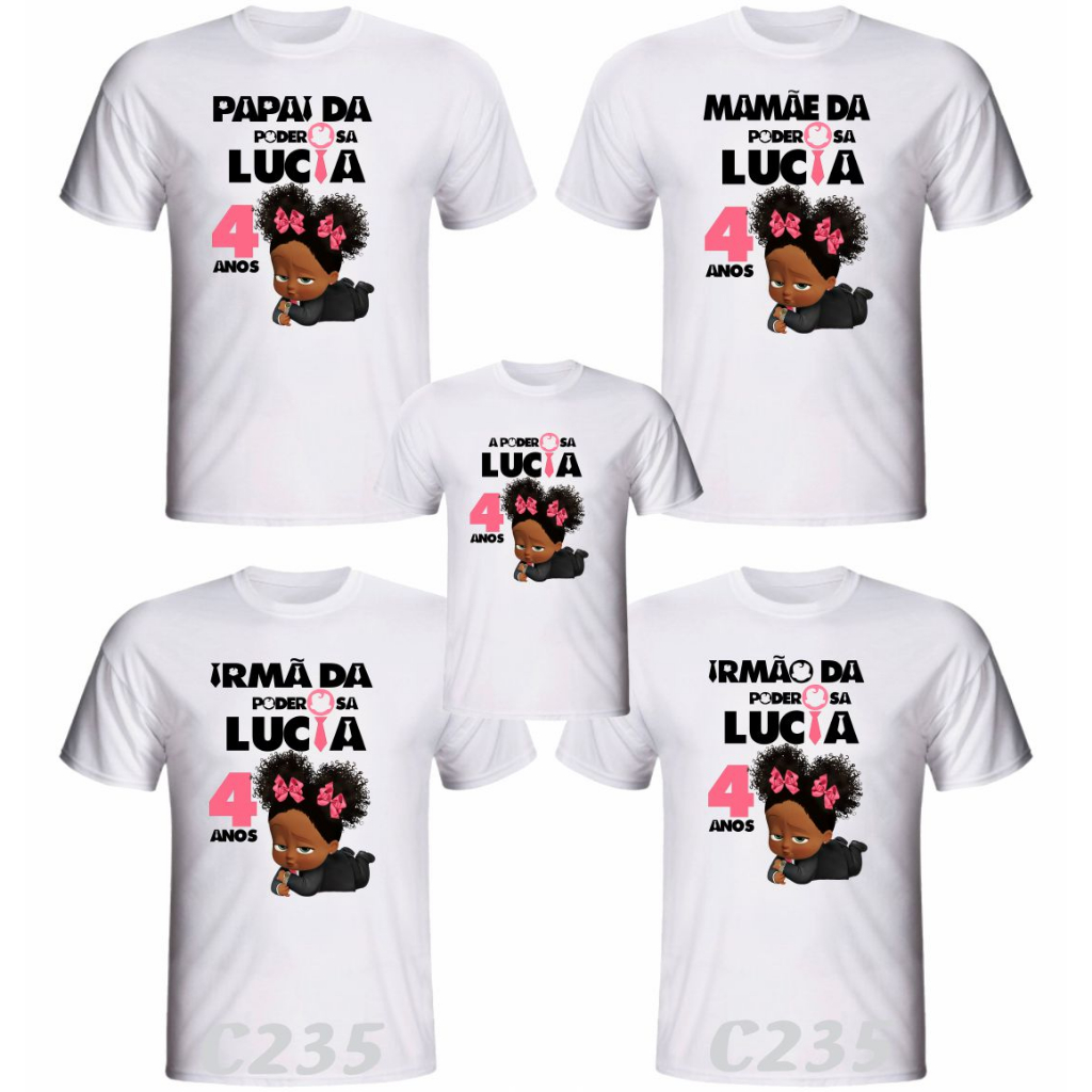 Kit 5 Camisetas A Poderosa Chefinha Personalizada aniversário
