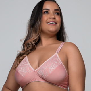 Sutiã Plus Size Sem Bojo Com Renda Alça Reforçada Sustentação