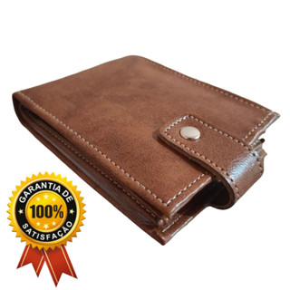 Carteira de Couro Masculina Porta Cartão Premium Tradicional Executiva CNH RG Moedas Documentos