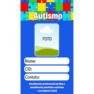 Cartão Crachá de identificação Personalizado PVC rígido Com furo Girassol Autismo