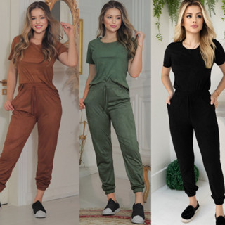 Conjunto de Suede Feminino Calça e Blusa Macio e Confortável em Oferta na Shopee