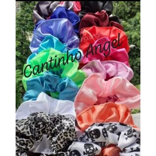 Scrunchies de Cetim Anti-Frizz Costura Reforçada- Cantinho Angel