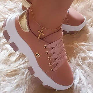 Tenis feminino plataforma para trabalho passeio e dia a dia Casual em Oferta na Shopee