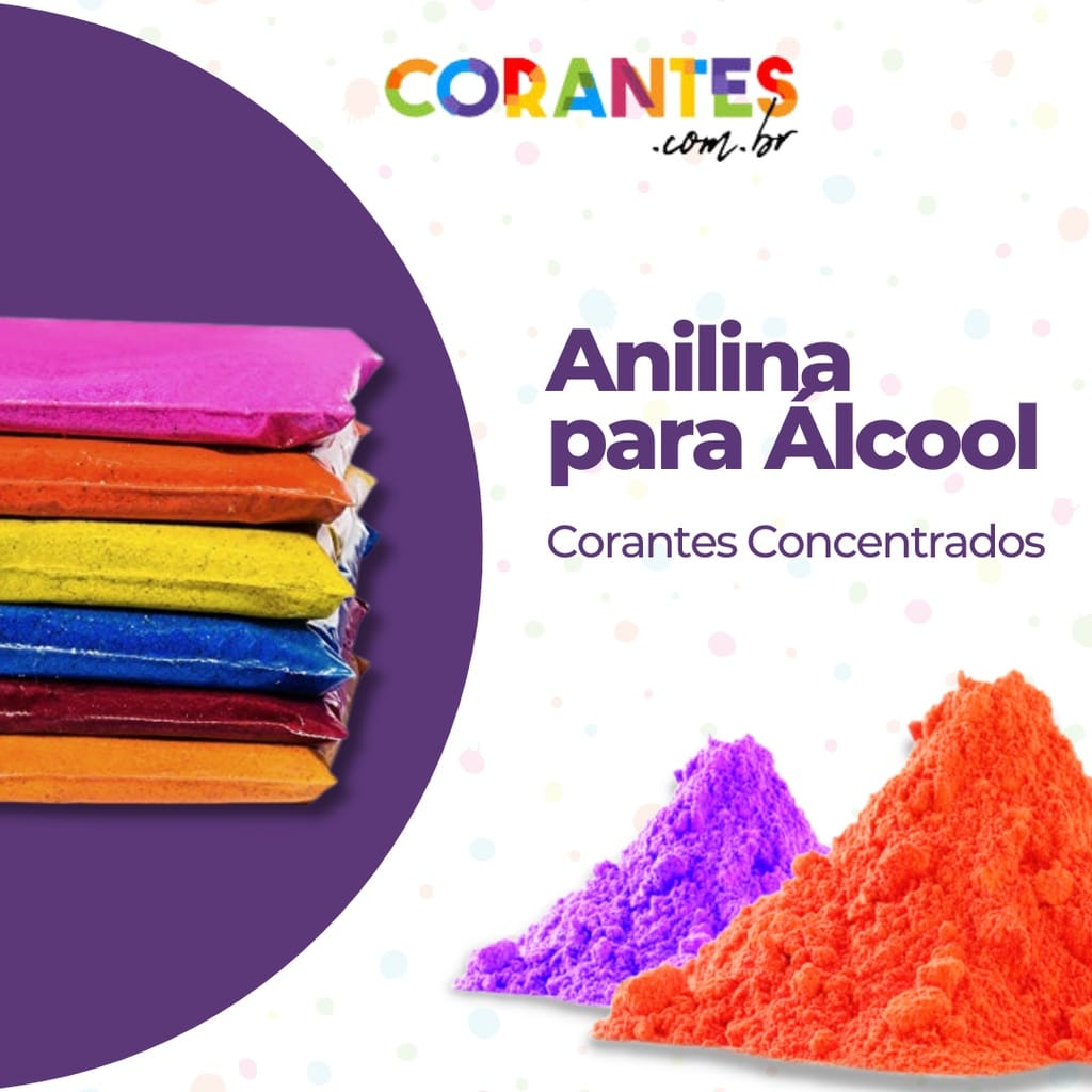 Corante Anilina base Alcool para Tingir Madeira Serragem Papel Cabelo Flores Artesanato em Geral Várias Cores