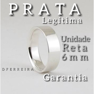 ALIANÇA PRATA 925 LEGÍTIMA(UNIDADE) RETA 6MM