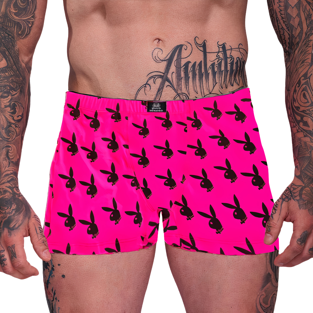 Cueca Boxer Adulto Playboy Microfibra de Poliamida Estampada Puro Veneno