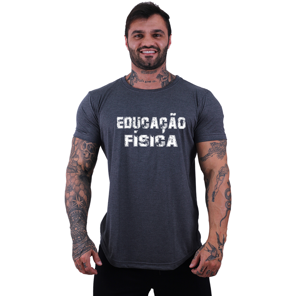 Camiseta Longline MXD Conceito Slim Curso Educação Física Faculdade Algodão Universitaria