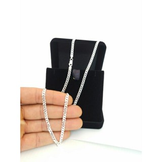 Colar corrente cordão grumet escama prata pura 925 60cm - 3mm