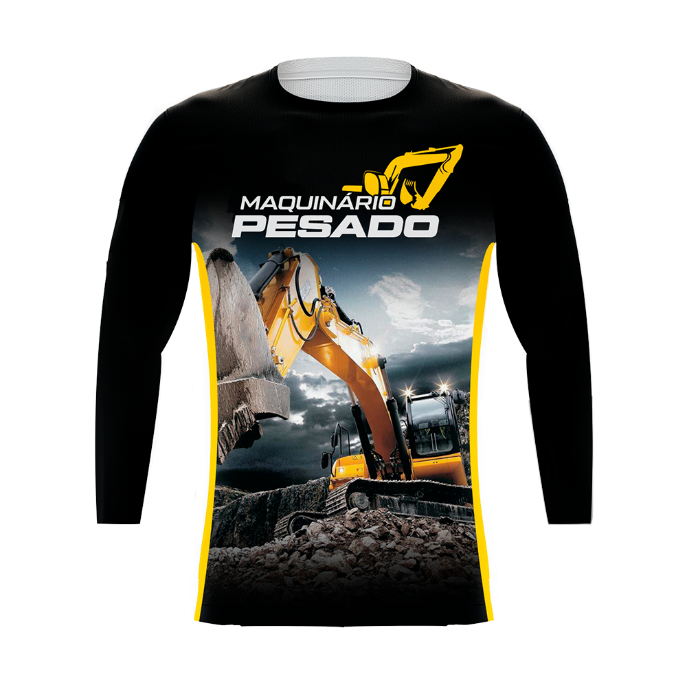 Camiseta Manga Longa Operador Máquina Pesada Pá Carregadeira