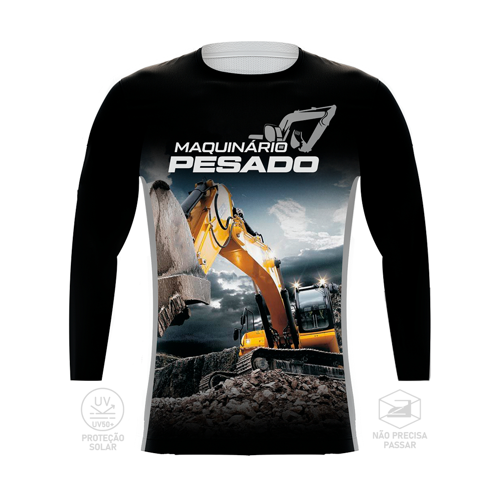 Camiseta Manga Longa Operador Máquina Pesada Pá Carregadeira — imagem 2 de 2