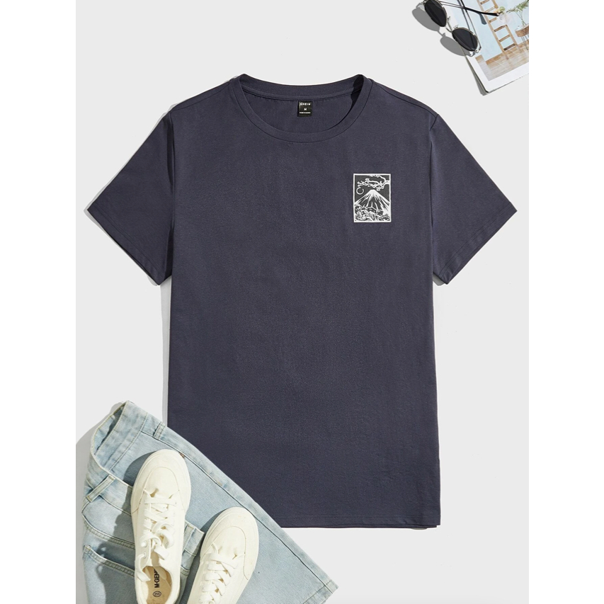 Camiseta Monte Fuji Desenho Estampado Grafico Montanha Japão Life Style Aesthetic Oversized Old School Unissex