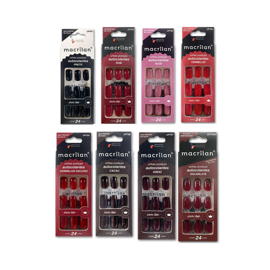Unhas Postiças Autocolante Bailarina 24Un - Macrilan em Oferta na Shopee
