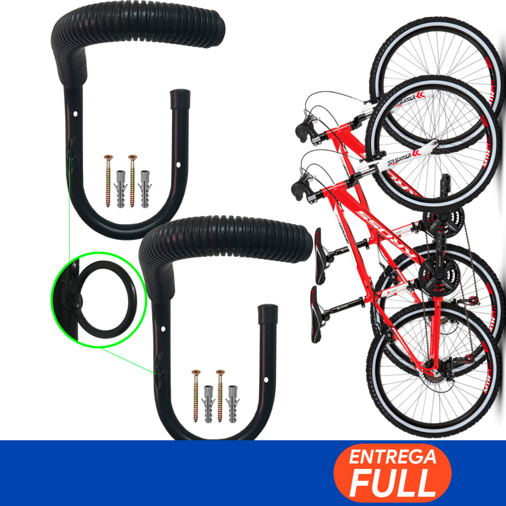 Kit 2 Gancho Suporte Bike Parede Pendurar Bicicleta Vertical