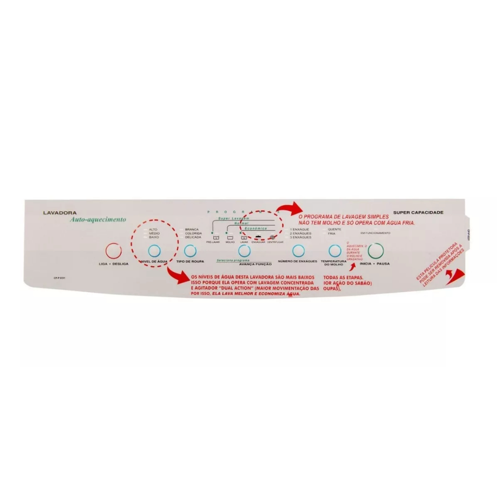 Painel Decorativo Adesivo para Lavadora Brastemp Bwq24a 4260481