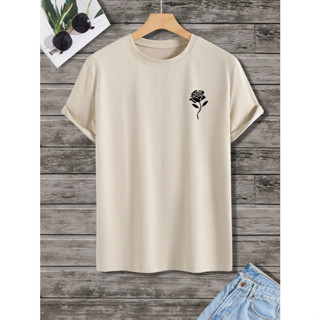 Camiseta Rose Estampa Bordado Grafico Rosa Life Style Oversized T-shirt Manga Curta Ombro Caido Streetwear Old School Unissex