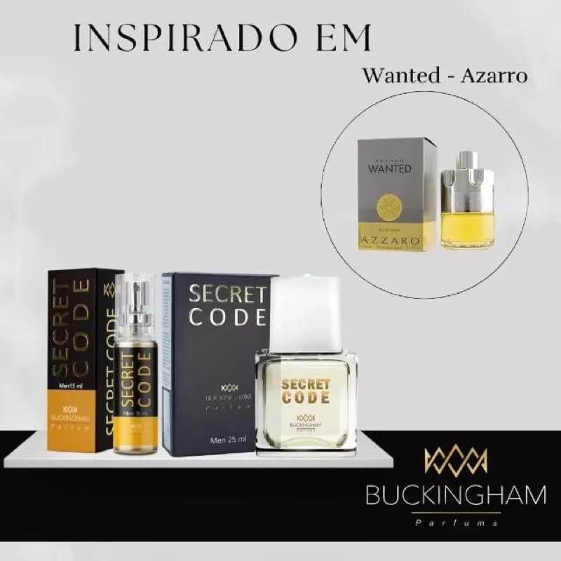 Perfume Secret Code Buckingham Masculino: Fragrância Exclusiva De 15ml Com Alta Qualidade E Fixação