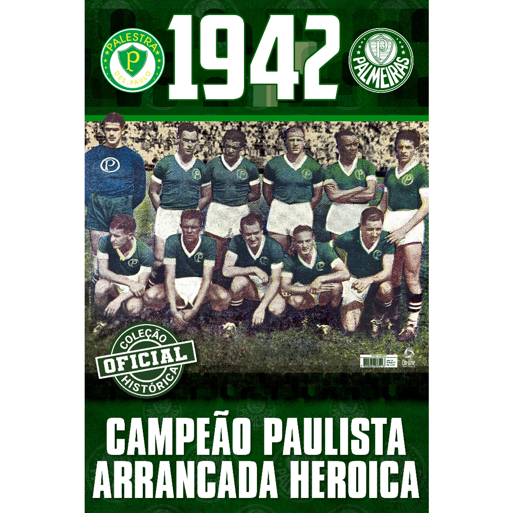 Coleção Oficial Histórica Palmeiras Edição 01 | Pôster Campeão Paulista de 1942 - Acompanha Box para Guardar Coleção - Books & Magazines