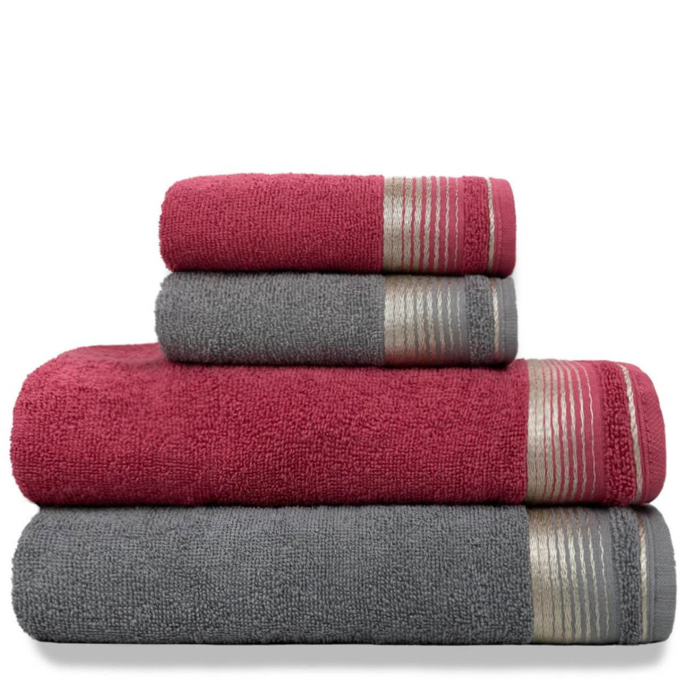 Jogo Toalhas 4 Peças Banhão Luxo Gigante Grossa Banho e Rosto Pérsia – 100% Algodão Ótima Absorção