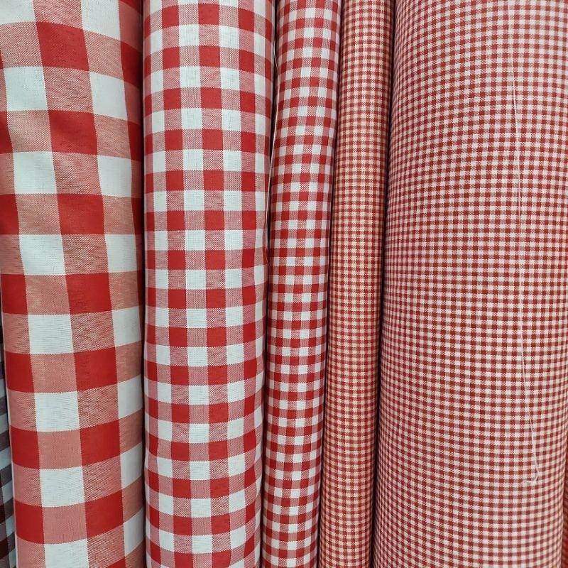 Tecido Xadrez de Poliéster Tergal Vermelho | 1m x 1,40m (comprimento x largura) em Oferta na Shopee