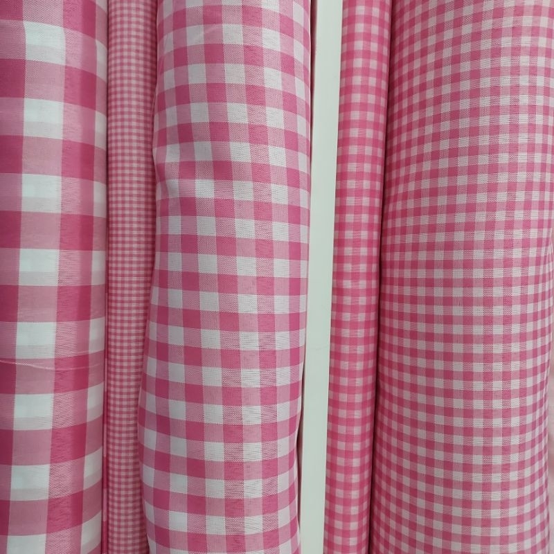 Tecido Xadrez de Poliéster Tergal  Rosa | 1m x 1,40m (comprimento x largura) em Oferta na Shopee