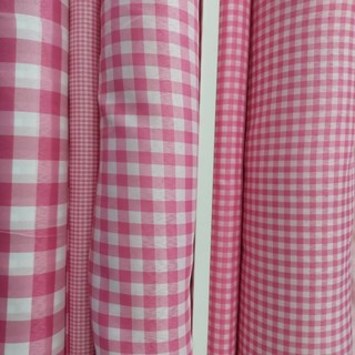 Tecido Xadrez de Poliéster Tergal Rosa| 1m x 1,40m (comprimento x largura)