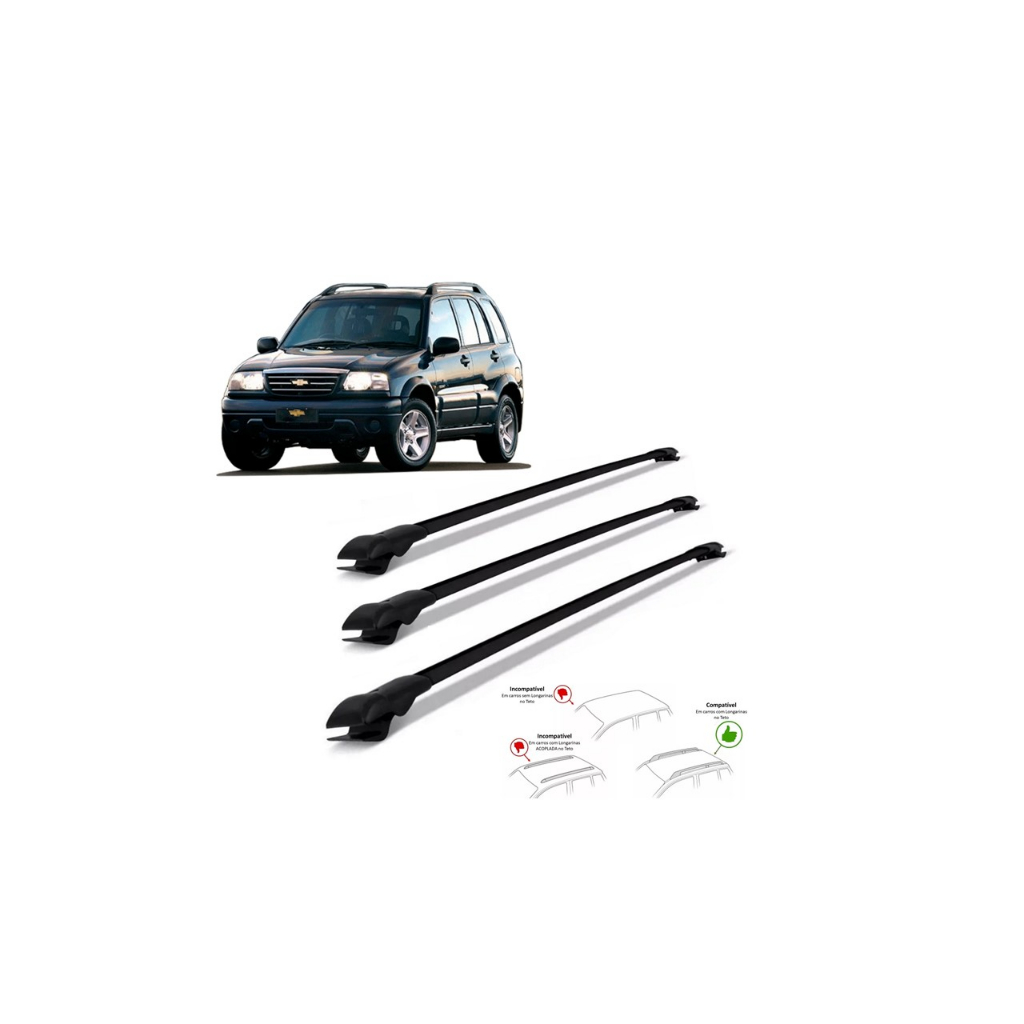 Bagageiro Chevrolet Tracker 2006 A 2010 3 Barras Rack Slim Heavy Car