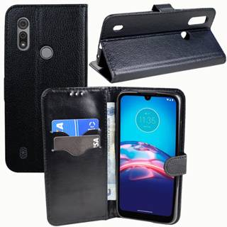 Capa Case Capinha Carteira Flip Cover Couro Sintético Cores Para Motorola Moto E6i E6S xt2053 tela 6.1 pol em Oferta na Shopee
