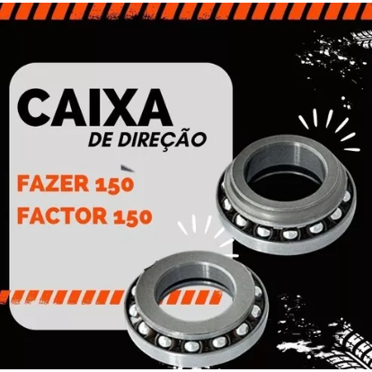 Caixa de Direção PAR Rolamento Cônico Modelo Moto Fazer 150 2014 Factor 125 150