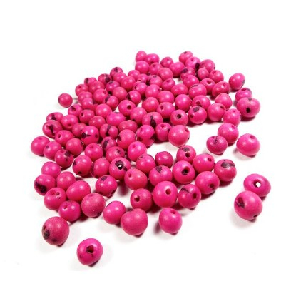 MIÇANGA SEMENTE DE AÇAI ROSA 8MM PARA PESCA - 10 UNIDADES