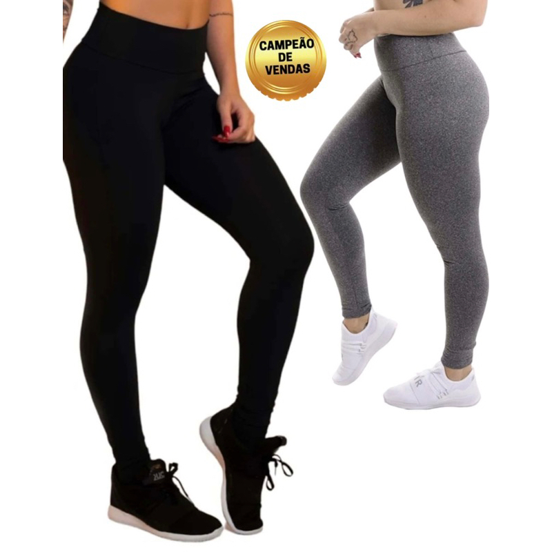 kit c/2 Calça Legging Fitness Legging Academia modeladora pilates cintura alta