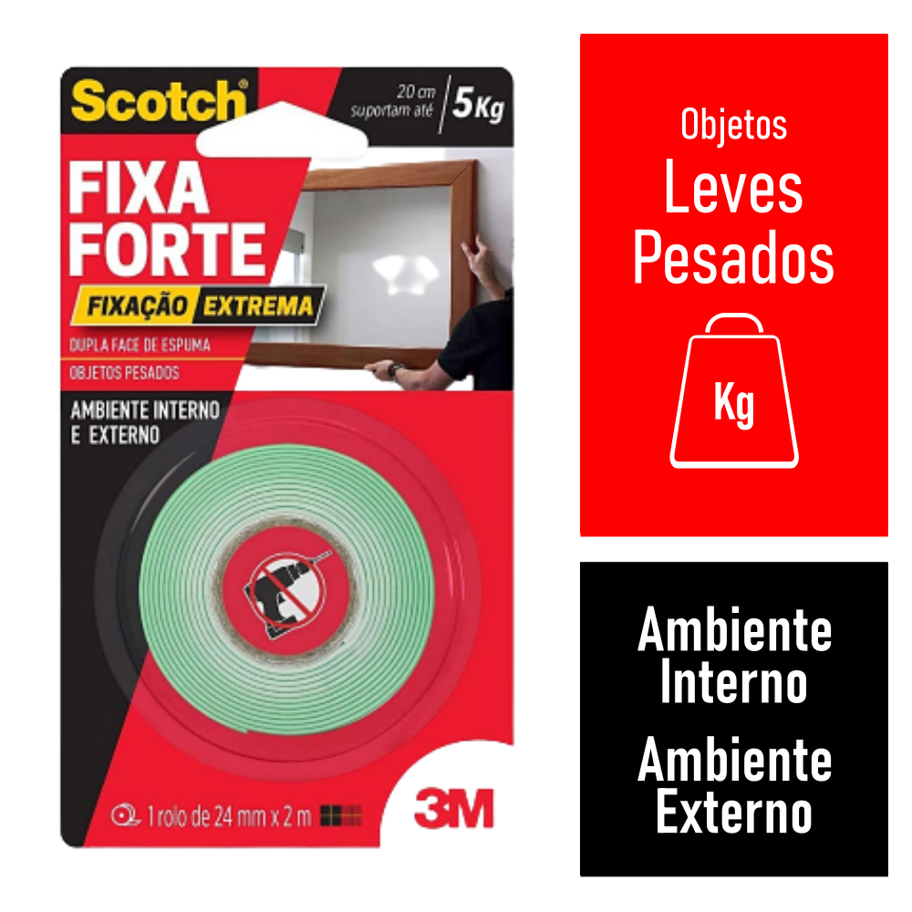 Fita Dupla Face Scotch® 3M P/ Cozinha , Banheiro e Área Externa - Escolha o Modelo