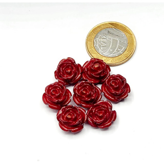 Flor de Resina - Vermelha, Roxa  ou Preta - 15mm - 7 Peças em Oferta na Shopee