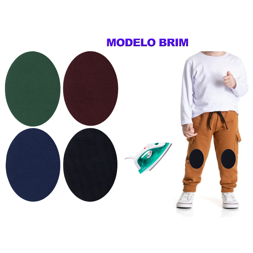2 Pares Joelheira Termocolante Reforce Calça Reparo Brim