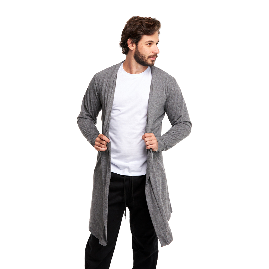 Cardigan Plus Size Blusa de Frio Masculino Sobretudo Long Line Ca2plus