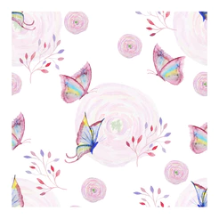 Papel de parede com borboletas e flores Para Quarto Infantil