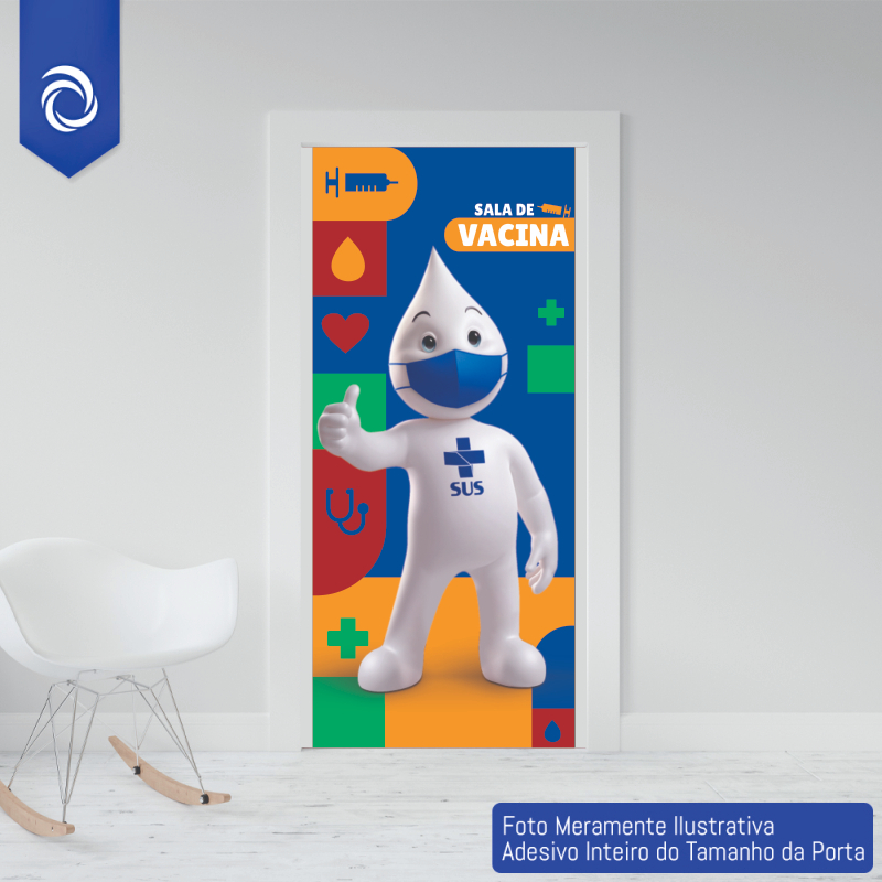 Adesivo de Porta - Z é Gotinha Vacina  - Tam:G 93x213Cm - MOD.01537