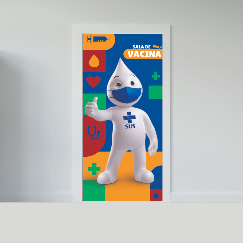 Adesivo de Porta - Z é Gotinha Vacina  - Tam:P 73x213Cm - MOD.01537