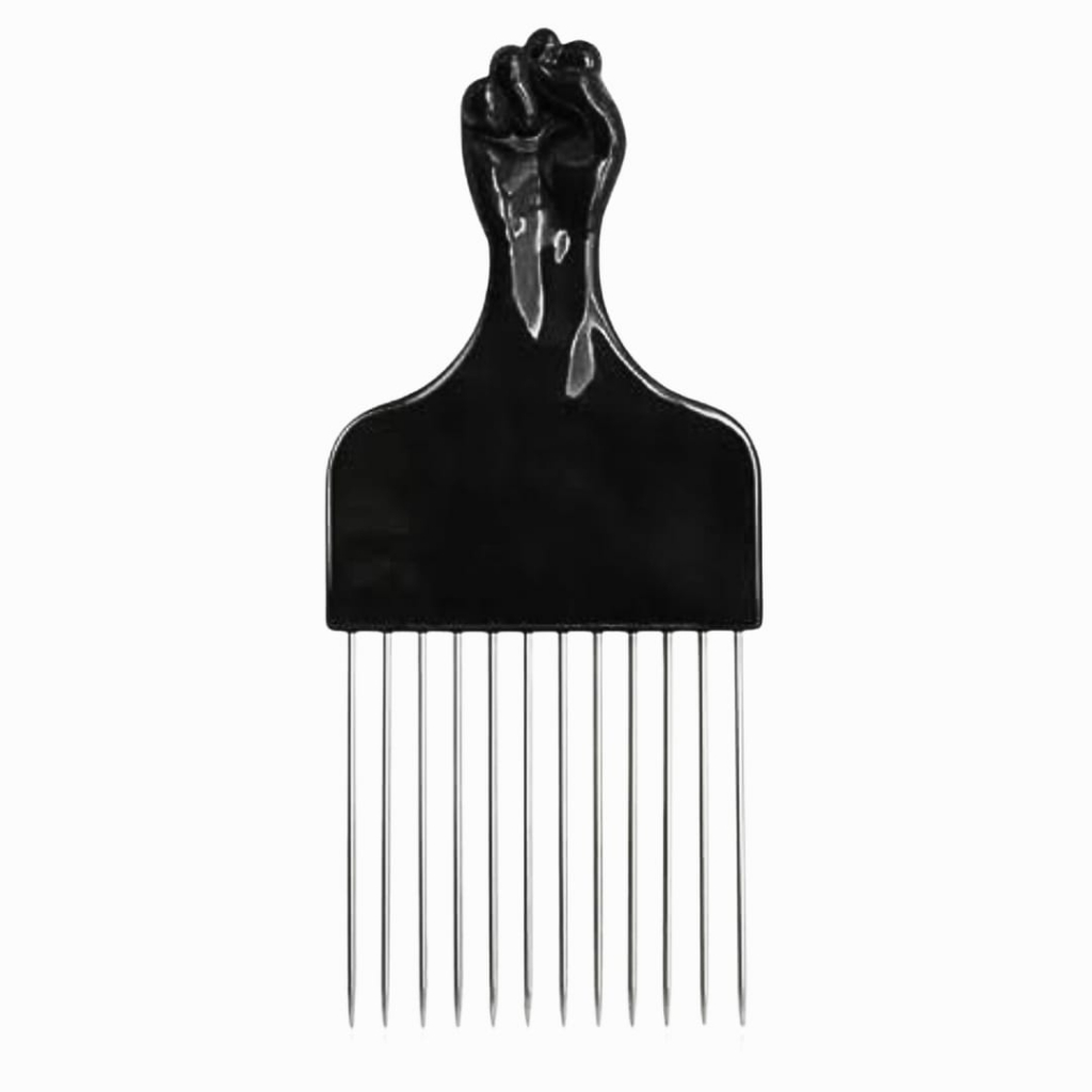 Pente Garfo Penteado Afro Dente Metal Aço Black Power em Oferta na Shopee