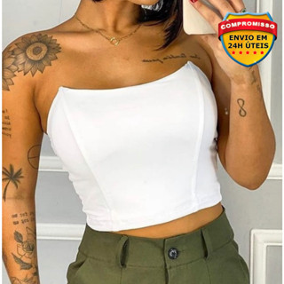 Cropped Top Morcego cerselet Tomara que Caia