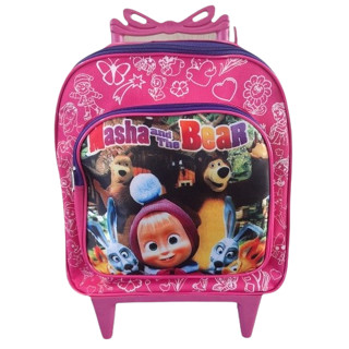 Mochila escolar de Rodinhas Pequena Infantil Escolar da Garotinha e o Urso Para Menina. Promoção 2023 - Envio Imediato