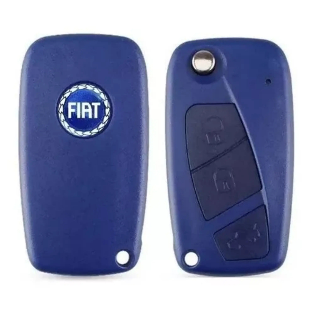 Carcaca da Chave Canivete Fiat Punto Stilo Idea 3 Botao Azul 3b