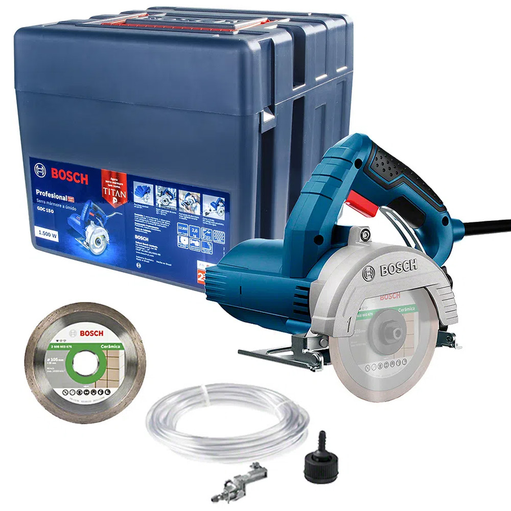 Serra Mármore 5 POL 1500W TITAN GDC 151 com Maleta, Kit Refrigeração e Disco BOSCH em Oferta na Shopee