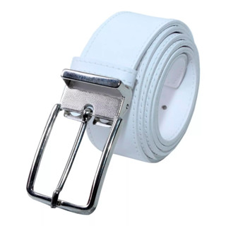 Cinto Reforçado Social Masculino Branco Dupla Face Fivela Regulável