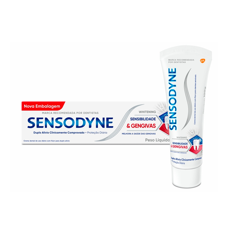 Creme Dental Sensodyne Whitening Sensibilidade & Gengivas 100g