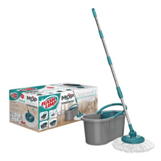 Esfregão Mop Giratório Fit Flash Limp Spin Esfregão com Balde 8L