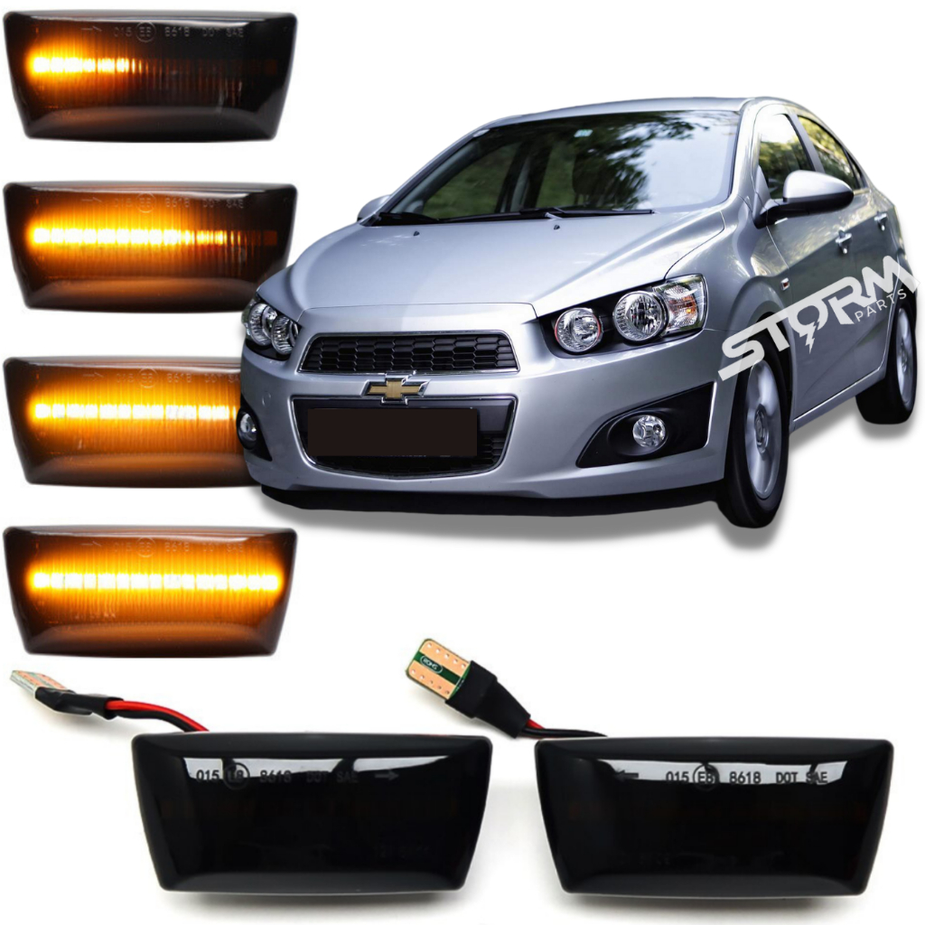 Par Seta Sequencial Chevrolet GM Sonic Pisca dinâmico Led 2012 2013 2014 Lâmpada Lanterna repetidor