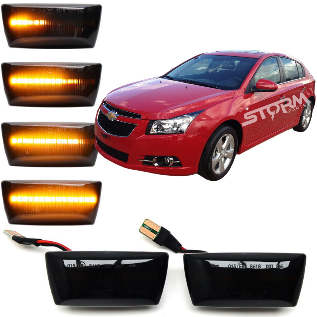 Par Pisca Seta Sequencial Chevrolet GM Cruze Sedan Hatch Lâmpada led lanterna sinal repetidor para-lama dianteiro lente